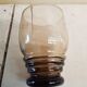 Old deco carafe art service & 12 smoked glass glasses vintage table art