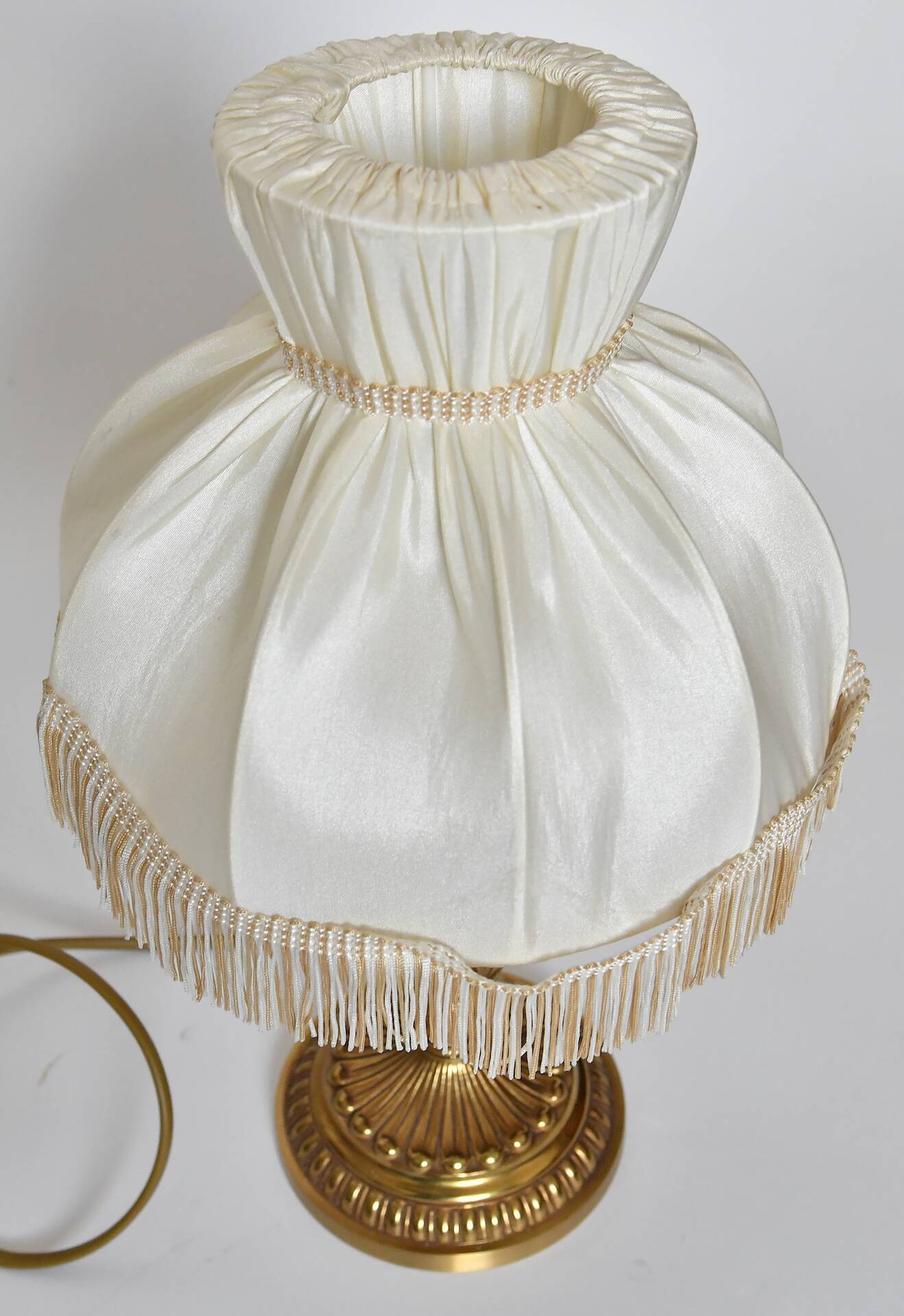 Pair of gold metal table lamps