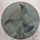 Round coffee table the Propeller (propeller) of Knut Hesterberg glass top and steel base