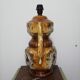Pied de lampe vintage double éclairage en grès et céramique