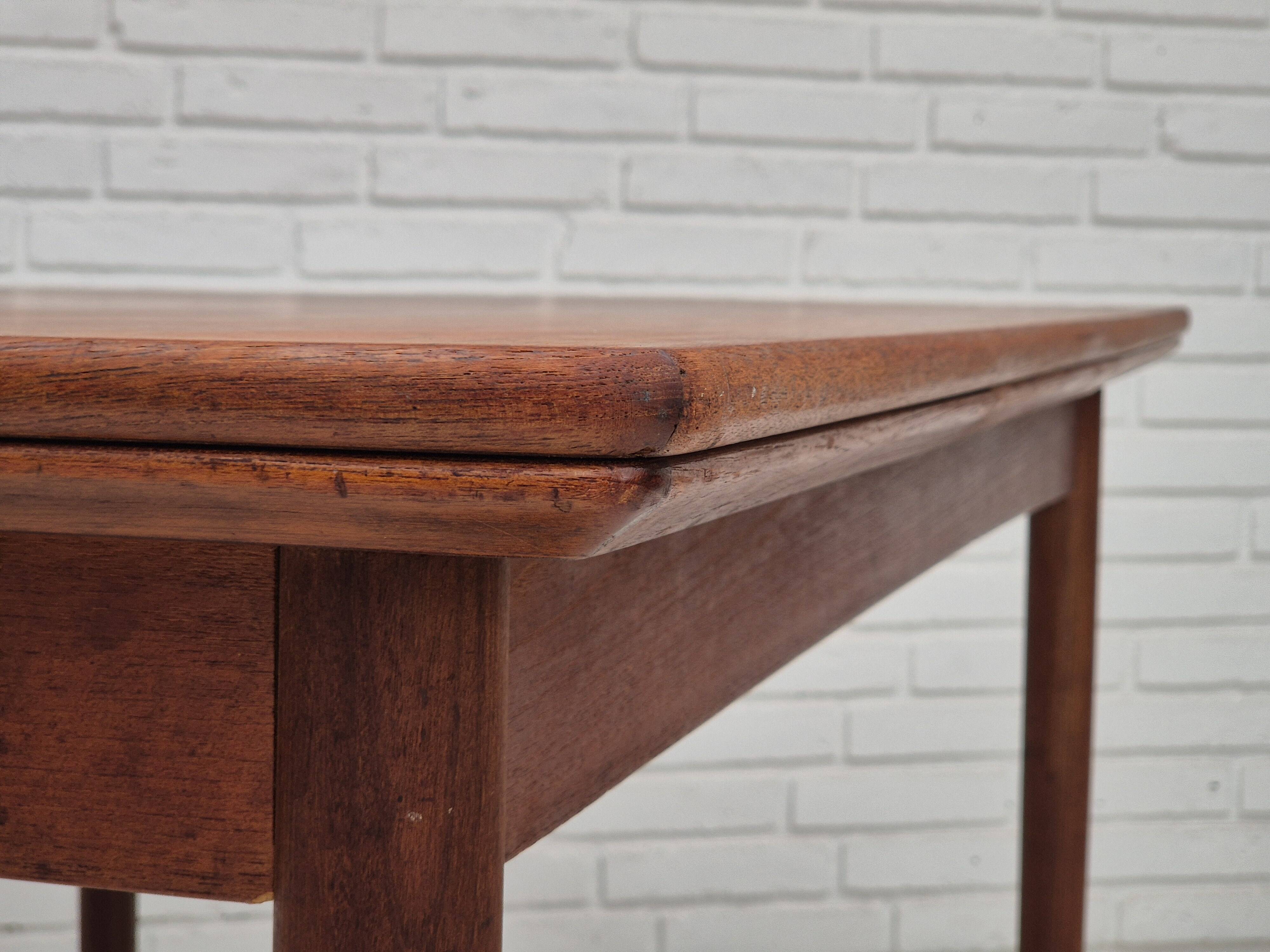 1970s, Danish foldable dining table, teak wood, original condition.