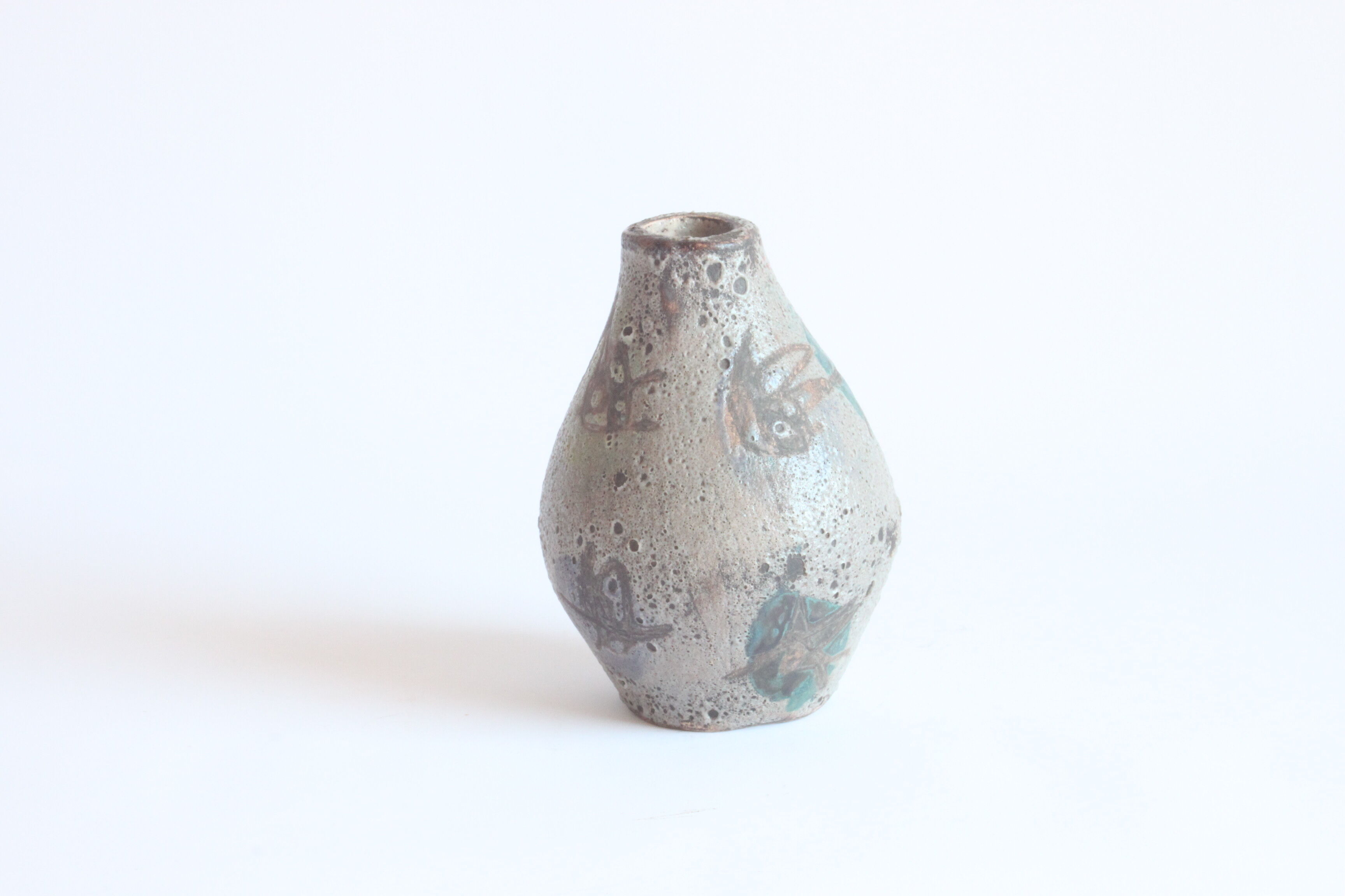 Prehistoric sealife decor vase by Anna Camos, Vallauris 1950