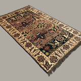 Unusual afghan wool ziegler rug 250x156 cm handmade chobi rug, purple beige blue