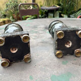 Pair of green marble vases