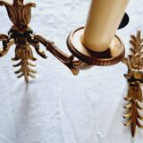 Pair of Empire style wall sconces in gilded bronze and Empire green, mid