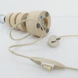 Table lamp in travertine and chrome, Italy, 1970s