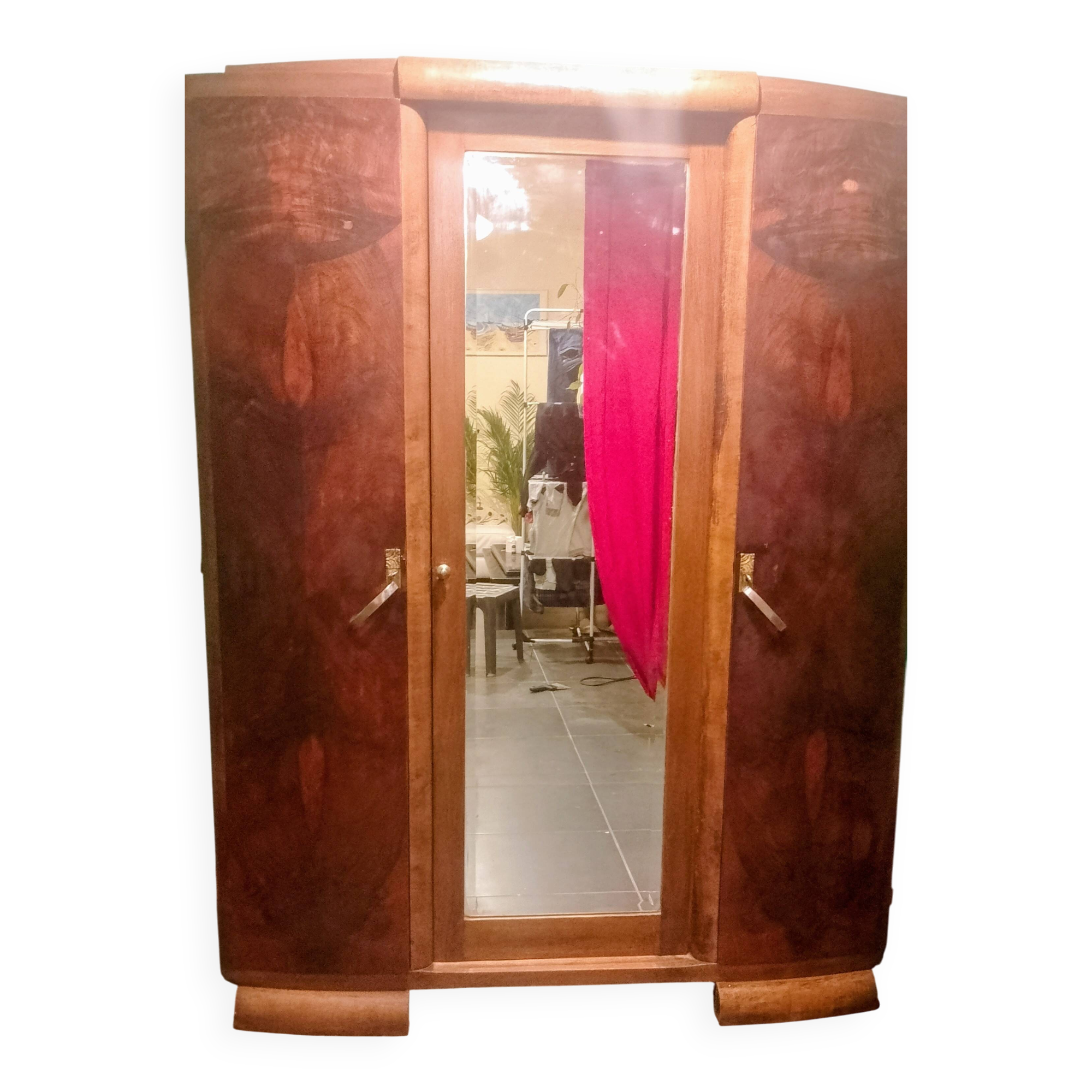 Art Deco walnut wardrobe