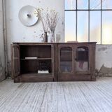Enfilade display cabinet, solid oak, 1920.