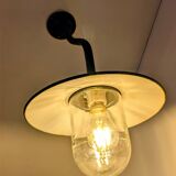 Antique wall light – Swan neck – Green enamelled sheet metal