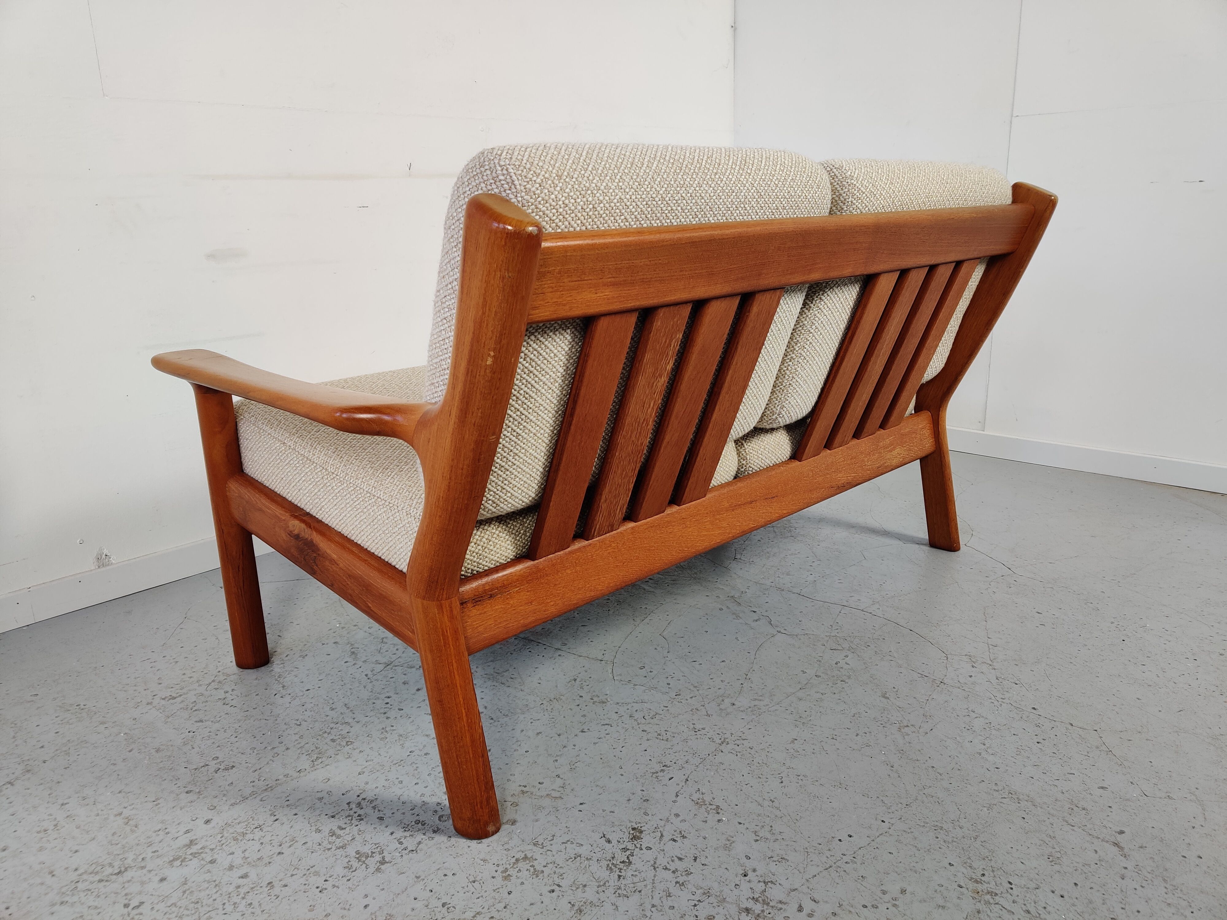 Juul Kristensen 2-seater teak sofa for Glostrup, Denmark 1960s