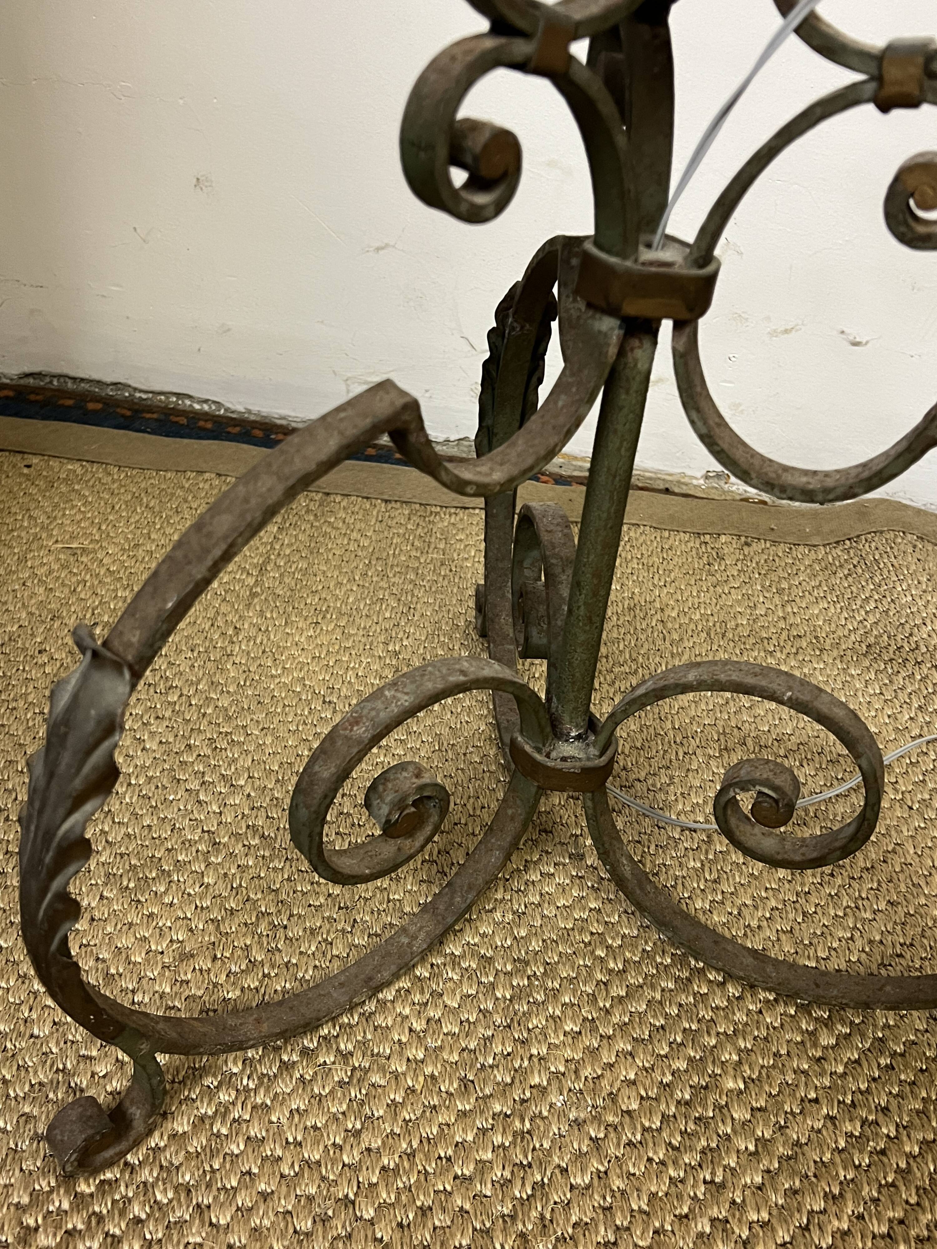 Art Deco wrought iron floor lamp base from the 1940s