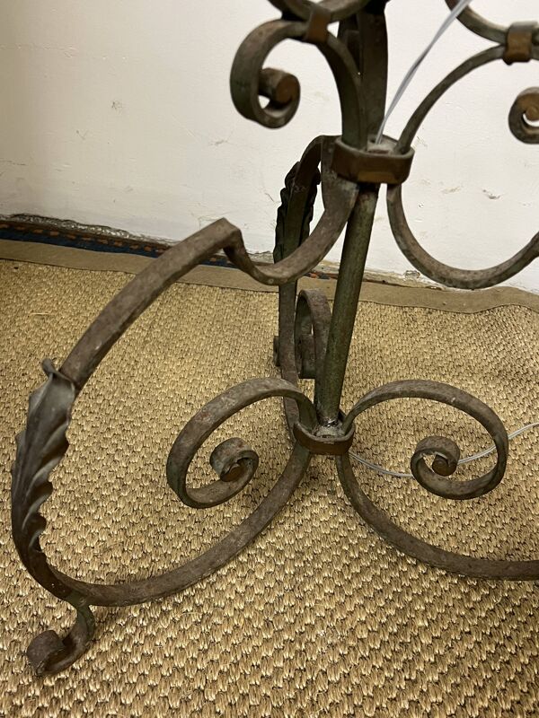 Pied de lampadaire Art déco en fer forgé des années 40