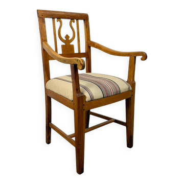Dutch Empire Lyre Back Armchair in Cherrywood