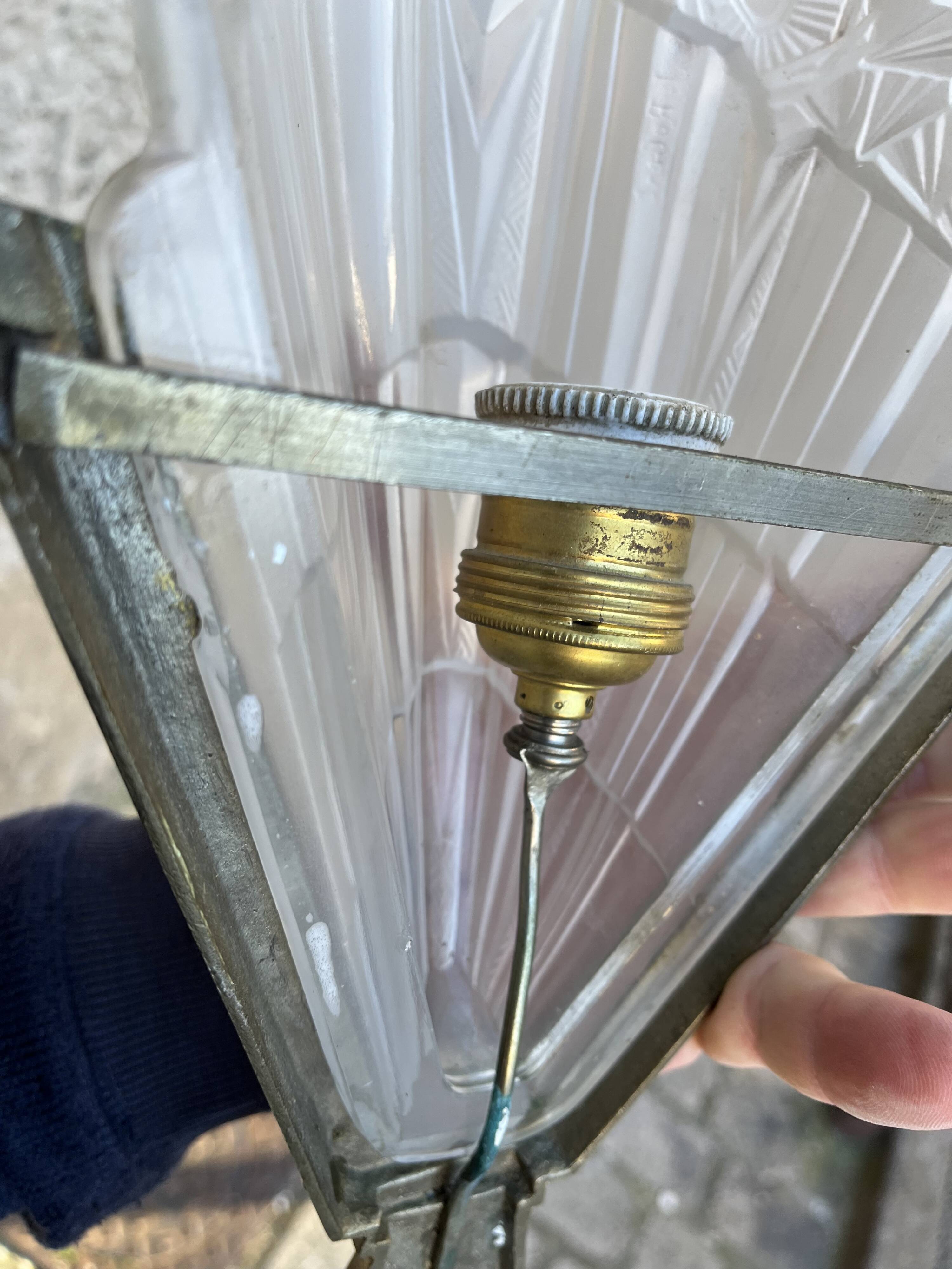 Signed art deco wall light