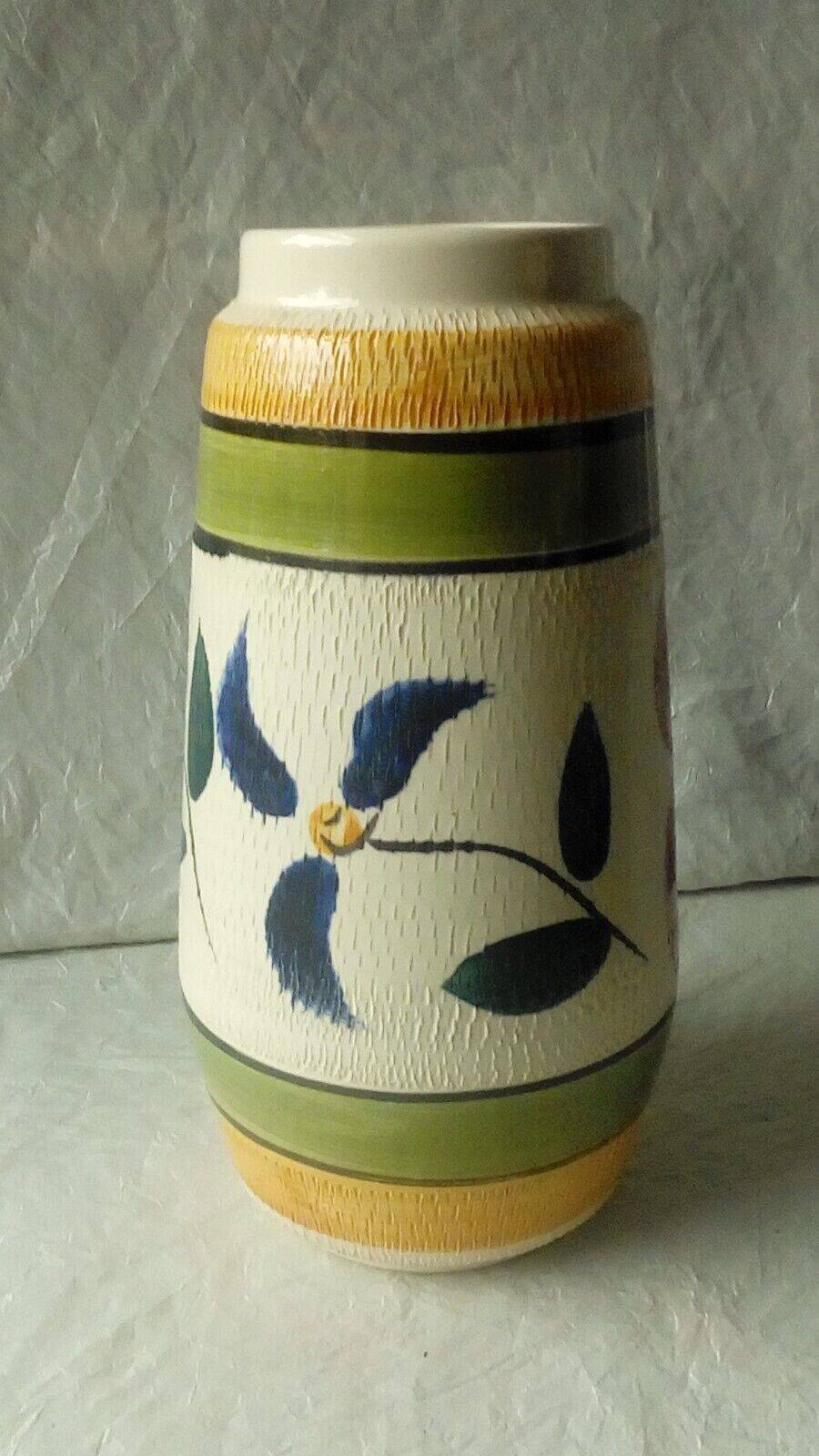 West germany ceramic vase vintage floral decor year 1960
