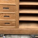 Armoire de notaire en chêne brut massif, 1920