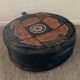 Vintage leather and snakeskin pouf