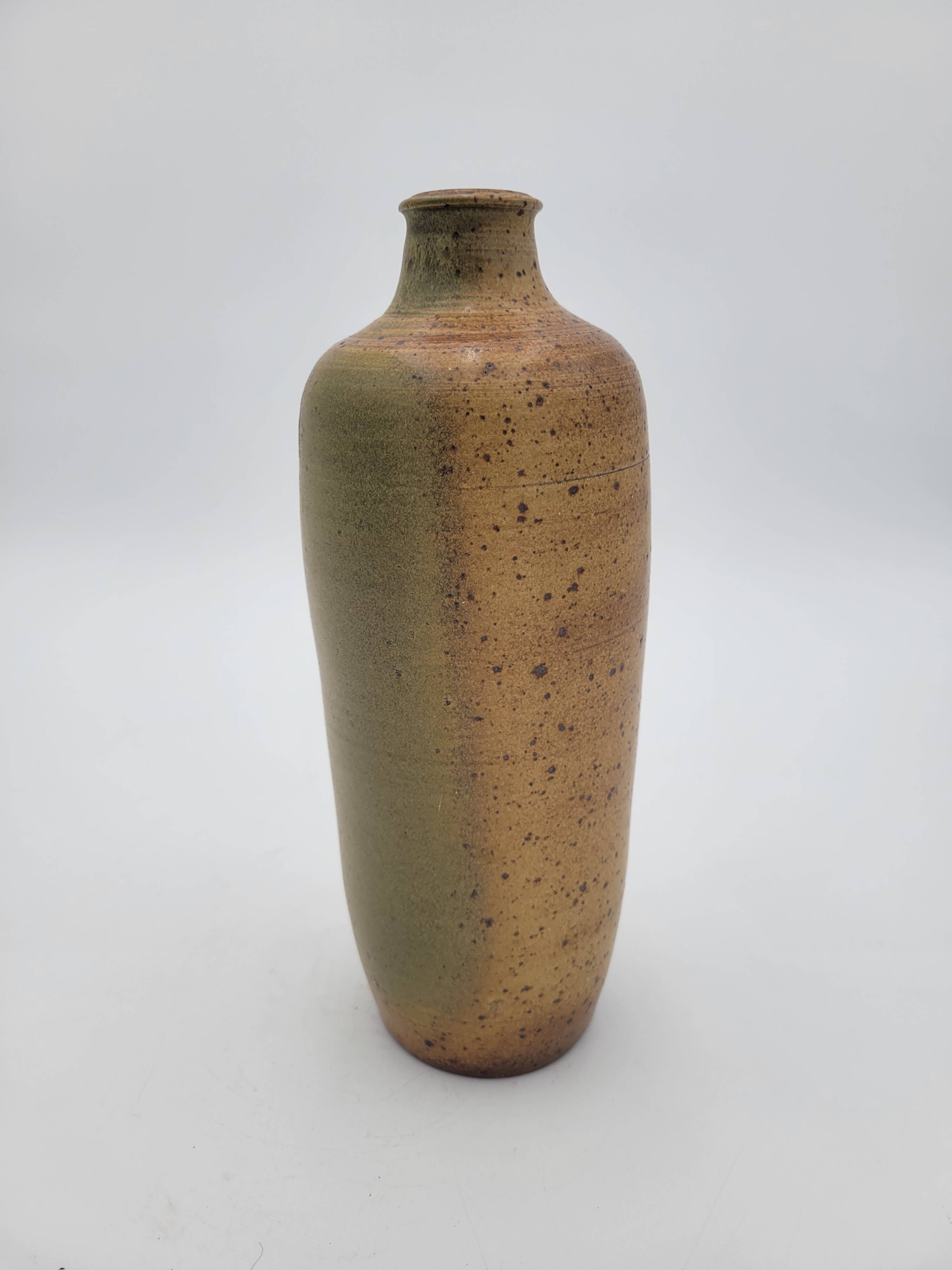 Vintage artisanal vase in pyrite stoneware