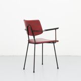 Kembo chair simili burgundy leather with armrests