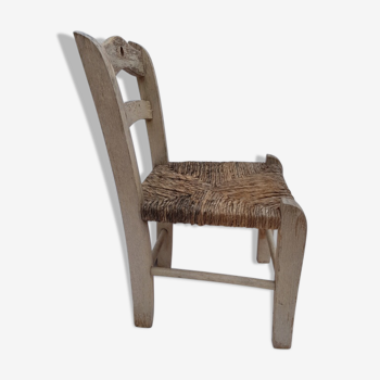 Chaise enfant en paille