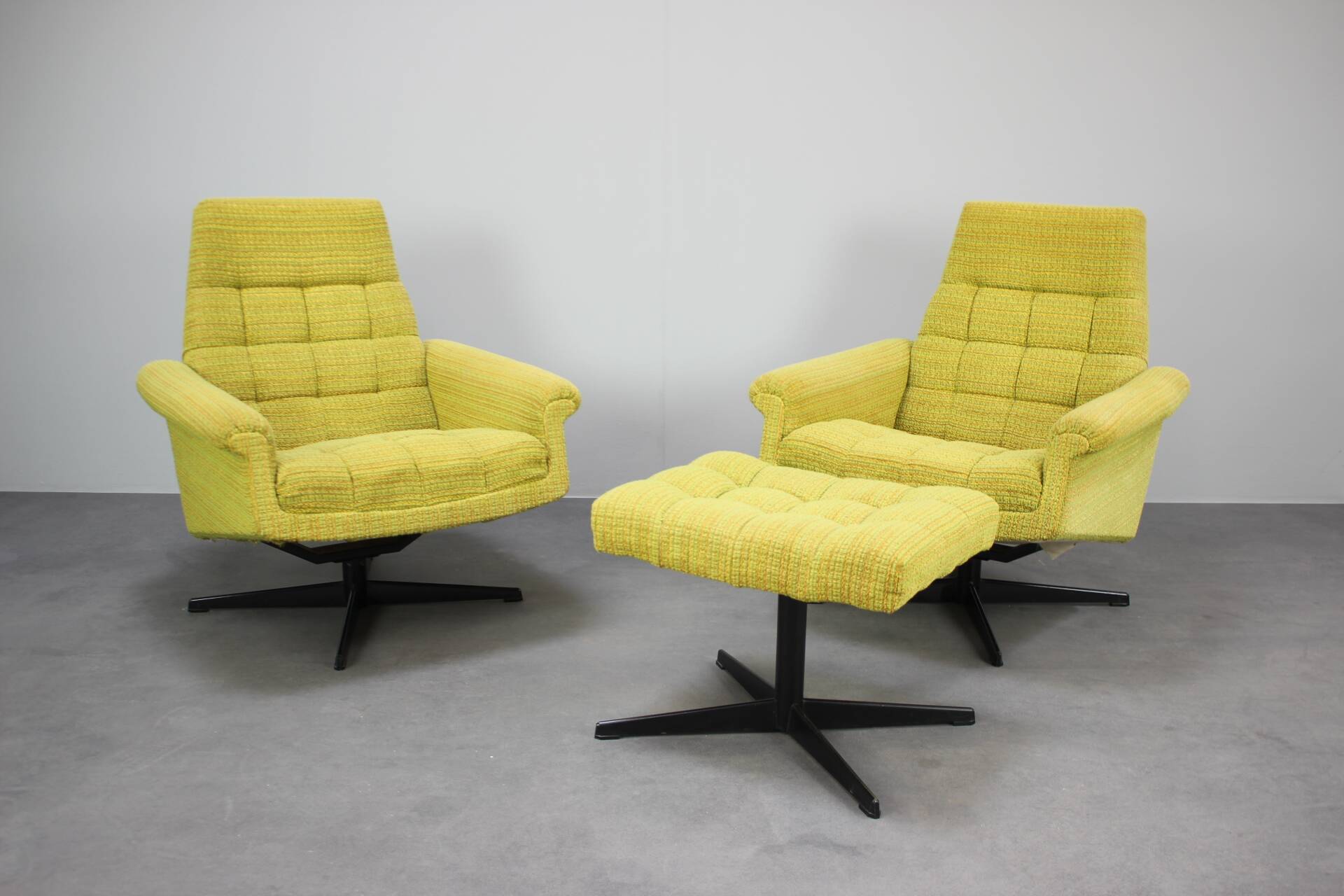 Mid-century Pair of Armchairs Stool by Morávek a Munzar, 1968s, czsk