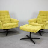 Mid-century Pair of Armchairs Stool by Morávek a Munzar, 1968s, czsk