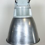 Vintage Silver Industrial Factory Pendant Lamp from Elektrosviti, 1960s