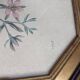 Old octagonal frame lithograph flower plant