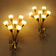 Vintage bouquet modern design brass wall lamp pair from the 1940s