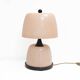 Pair of Italian Murano Glass Table Lamps in Blush Pink with Brass Details