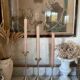 Set of three vintage brass candle holders