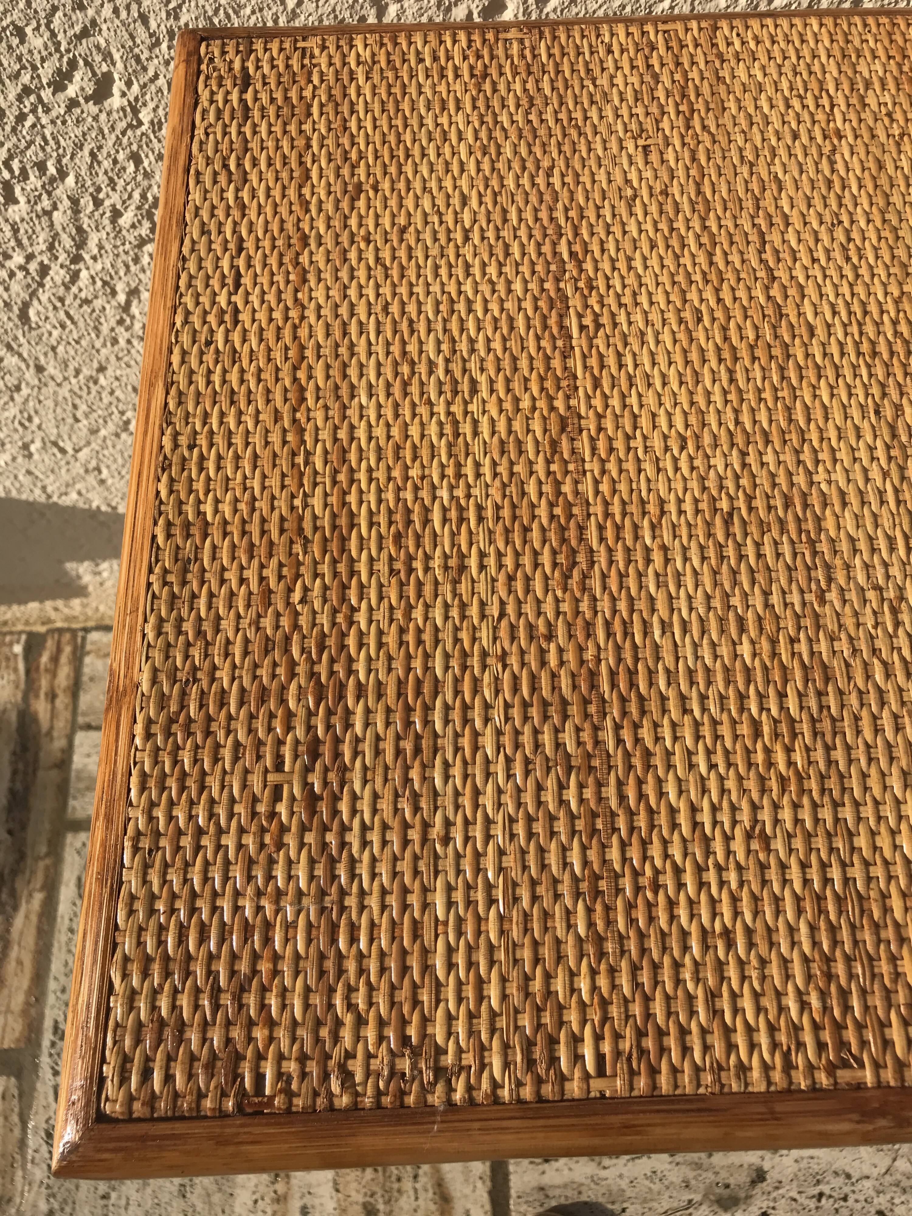 Vintage wicker and rattan shelf