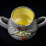 Fat Lava / polychrome sea foam pot with two handles by Marius Bessone, 1960s