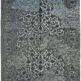 Hand-knotted persian vintage 1970s 292 cm x 396 cm grey wool carpet