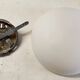 Opaline suede globe ceiling or wall light. 30 cm - mid-20th century