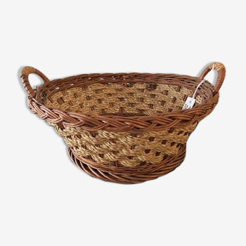 WICKER BASKET WITH 2 HANDLES