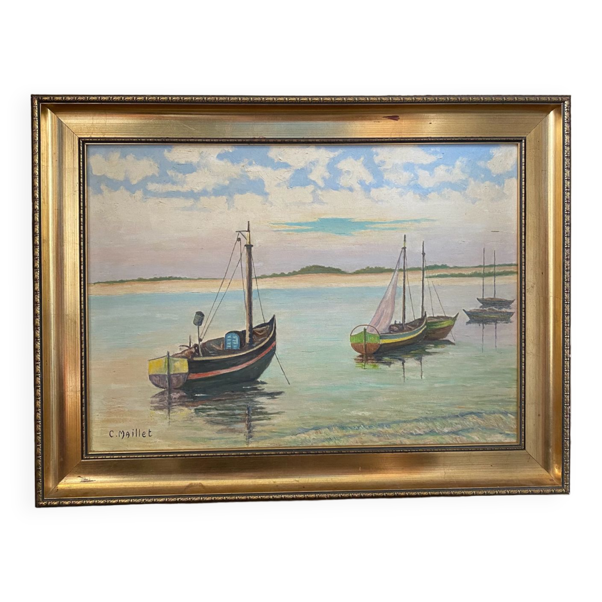 Marine painting, the 5 boats
