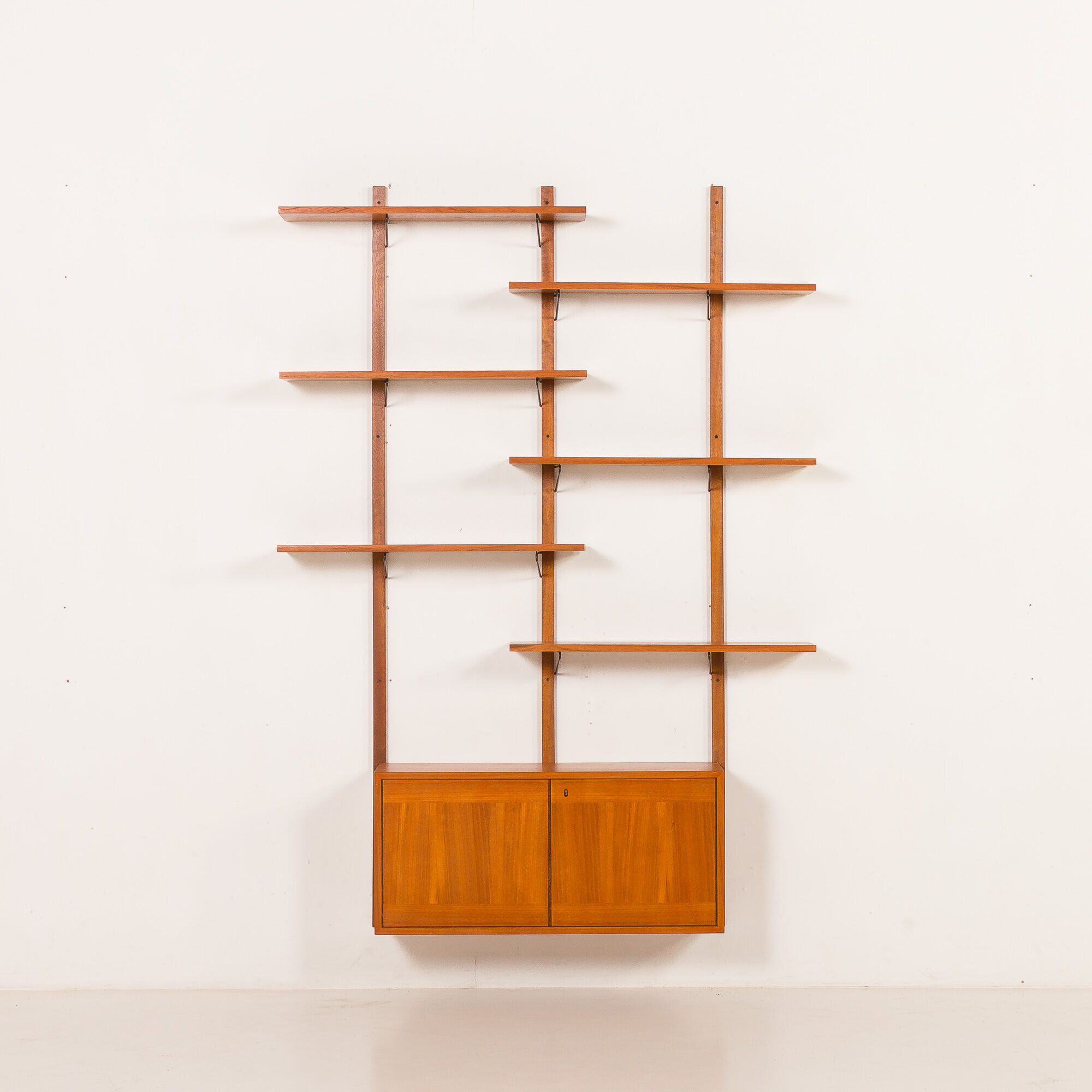 Scandinavian mid-century teak wall unit, 1970s