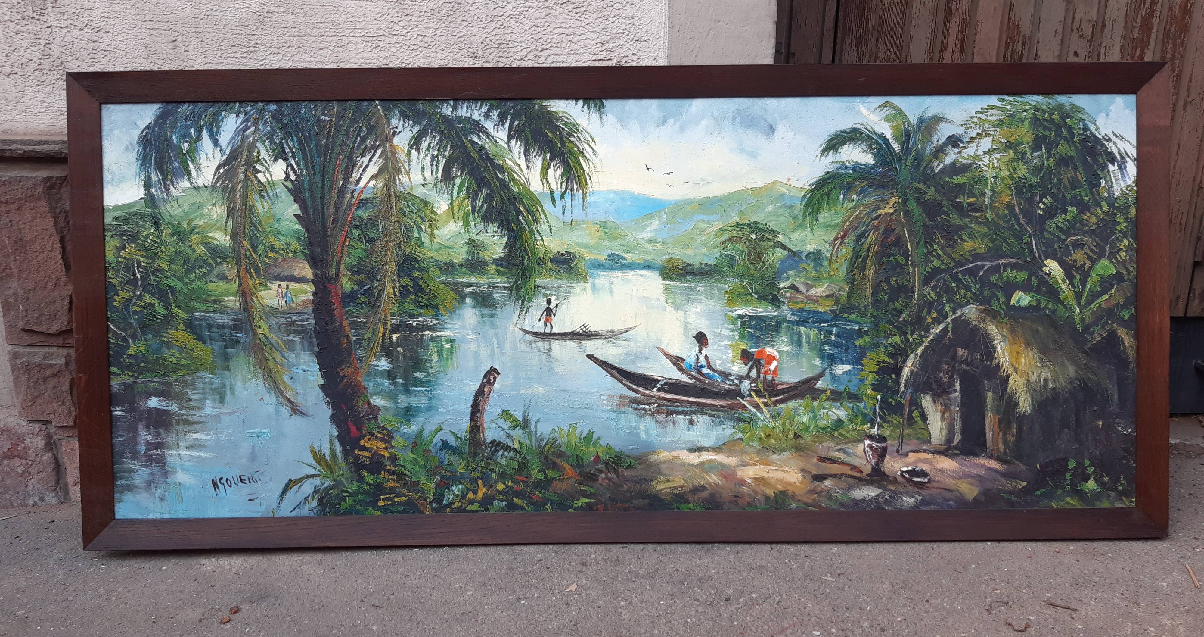 Oil on canvas Africanist 179x78