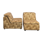 Canapé modulable 2 chauffeuses années 70