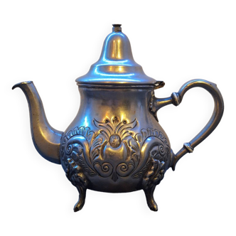 Moroccan teapot ets et - taj silver metal.