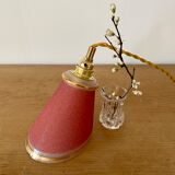 Baladeuse tulipe vintage en verre sablé rouge
