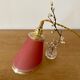 Baladeuse tulipe vintage en verre sablé rouge
