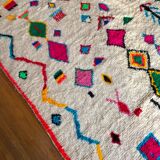 Moroccan Berber carpet azilal multicolored and fluorescent