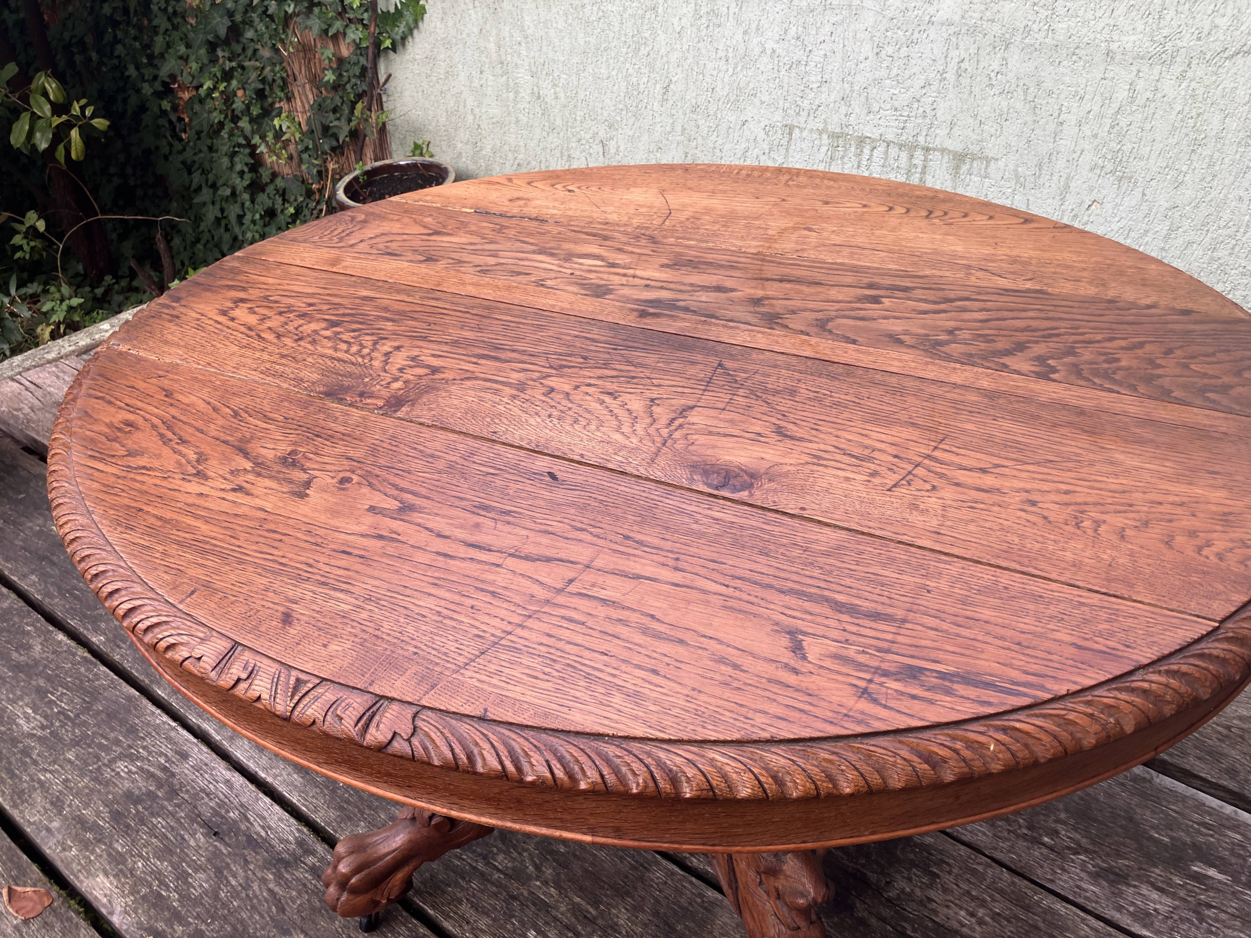 Large round oak table