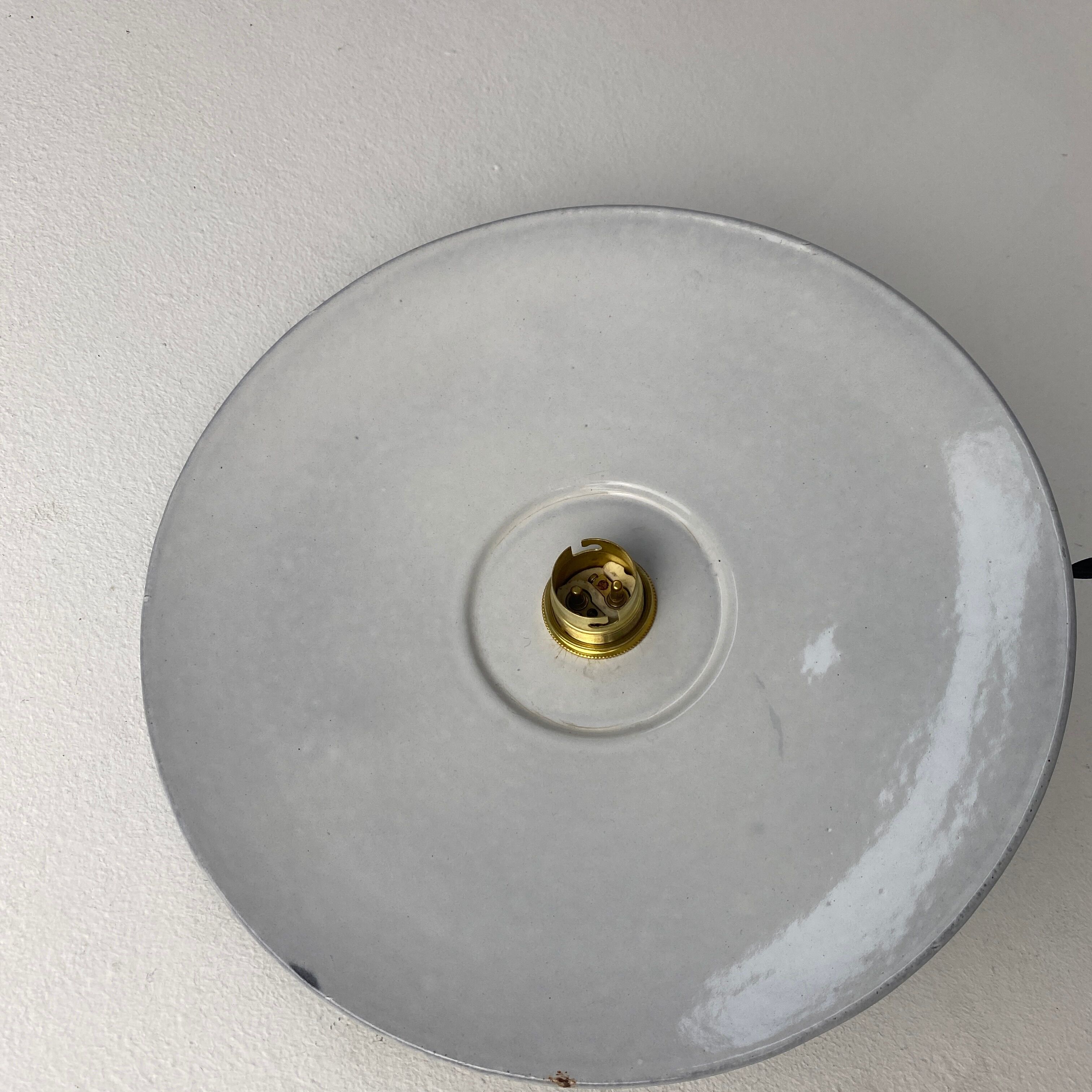 Pair of old vintage enamelled suspensions