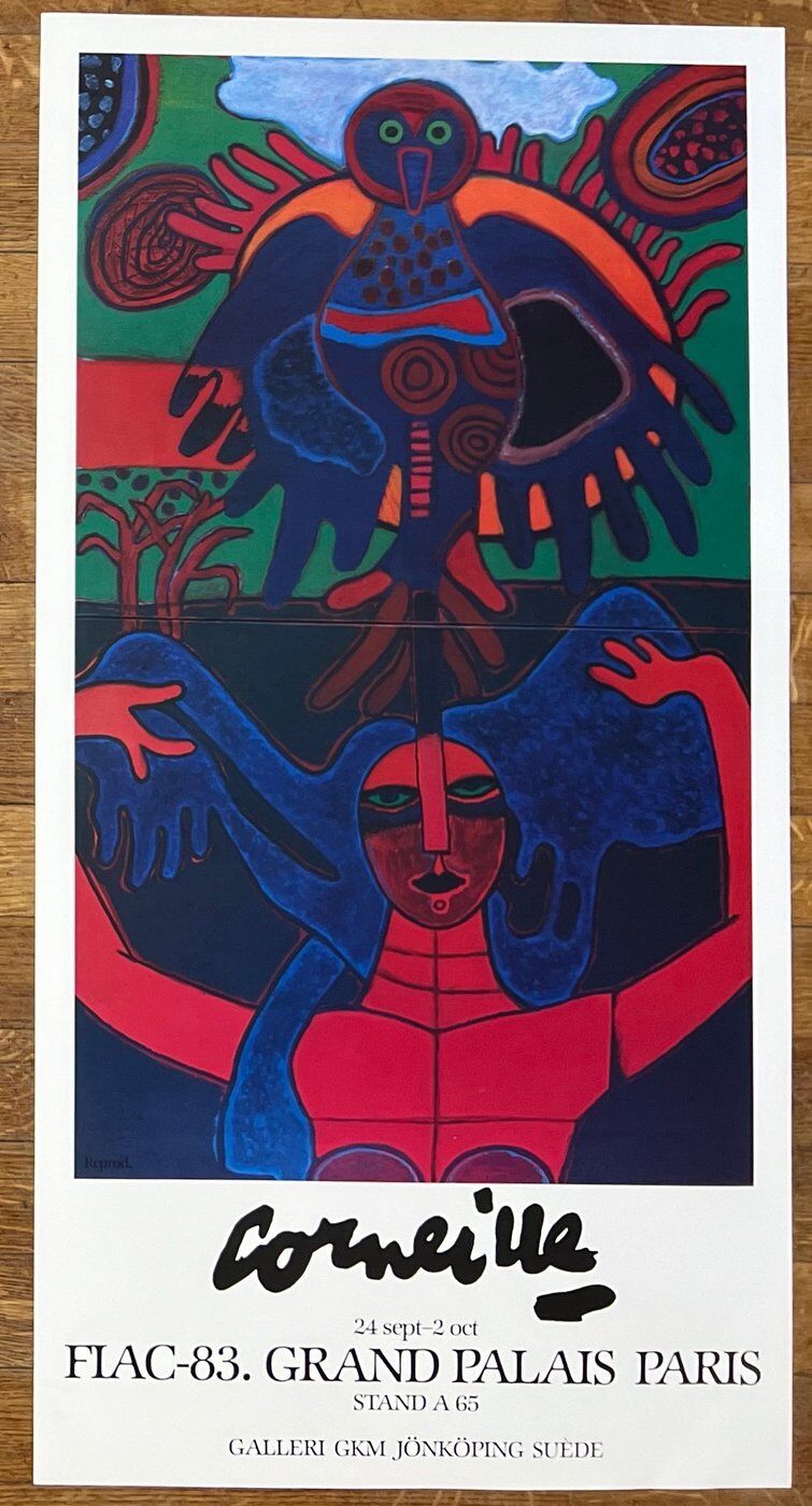 Guillaume Corneille (1922-2010) FIAC 1983 poster, with Atelier Corneille stamp on the back
