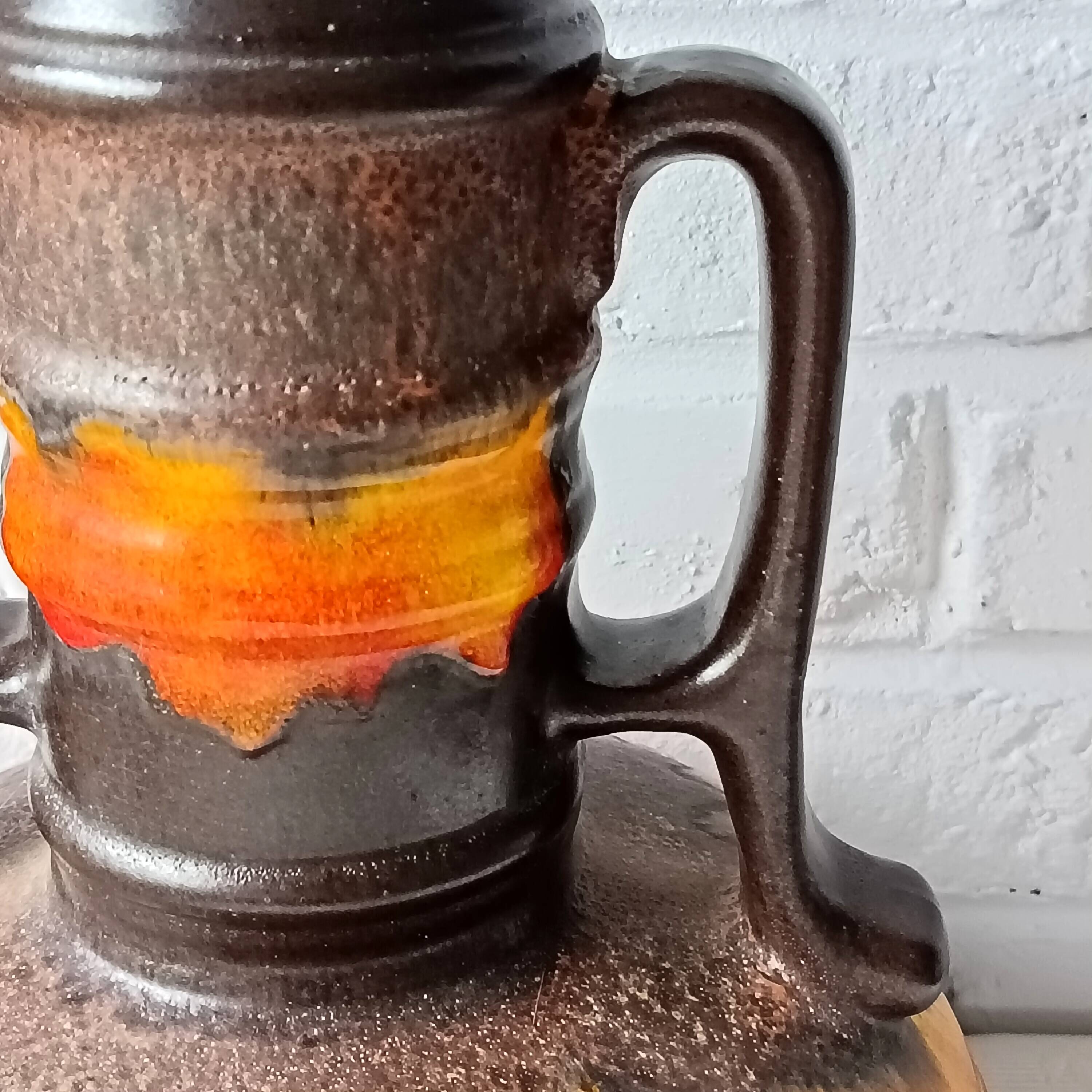 Large baluster ceramic vase, West Germany, Fat Lava 1970 vintage