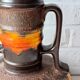 Large baluster ceramic vase, West Germany, Fat Lava 1970 vintage