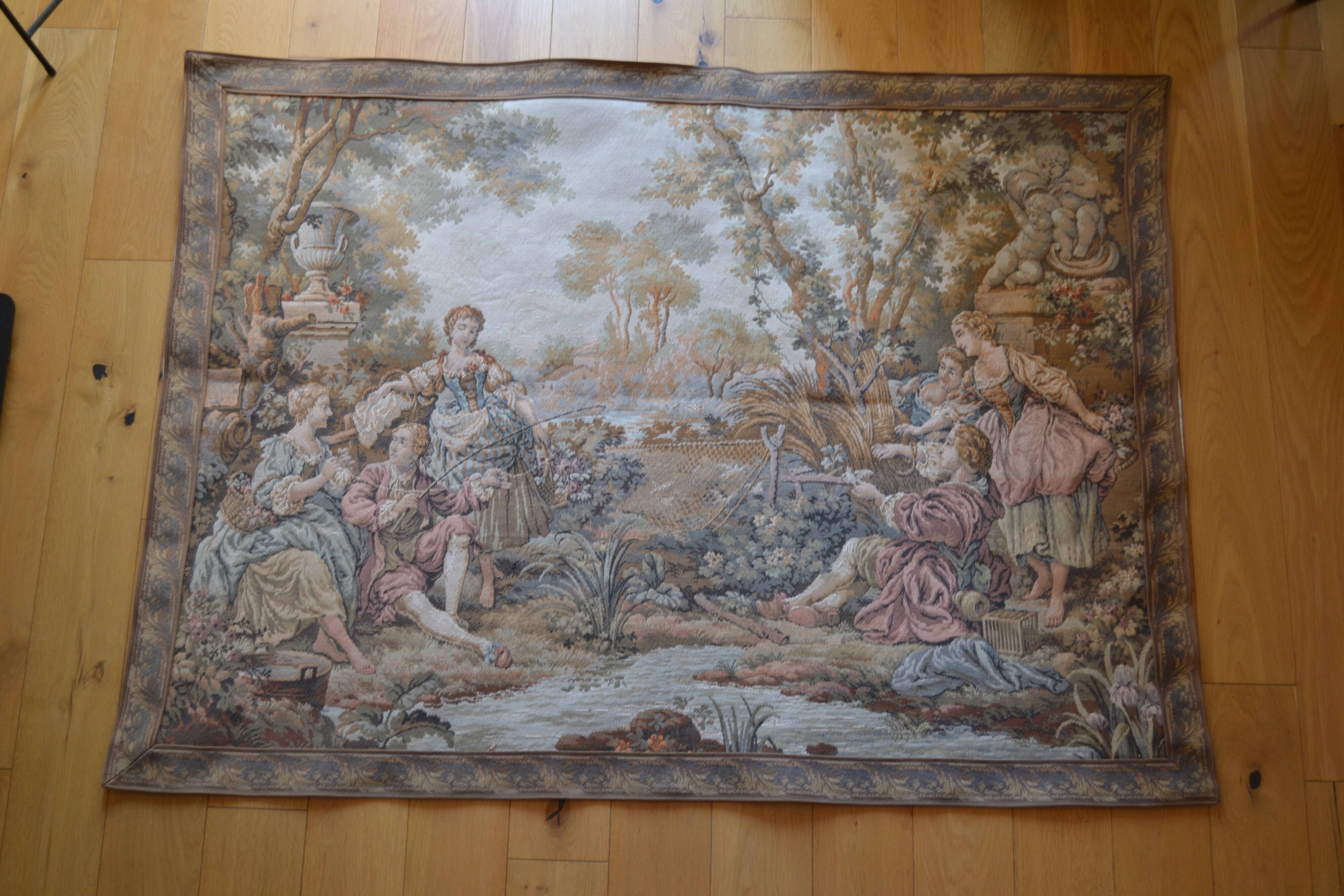 "Fishing party of Madame de Maintenon" Classical-inspired tapestry
